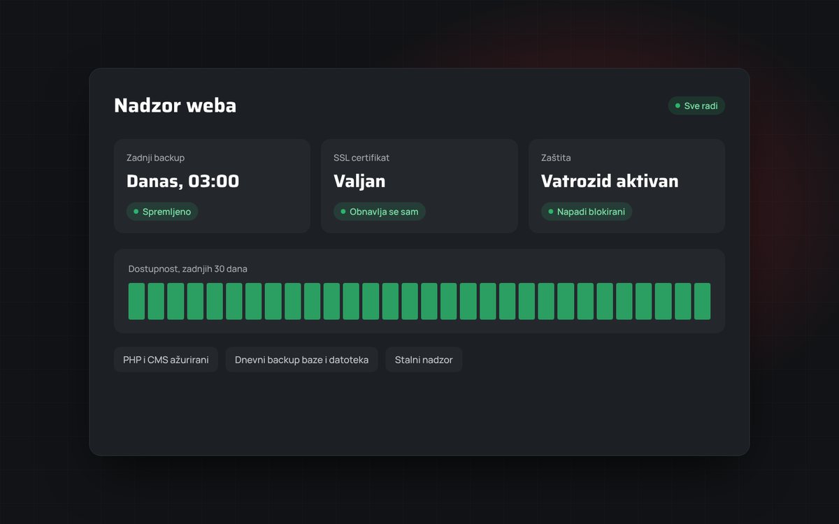 Hosting i održavanje · Hosting i održavanje, bez brige